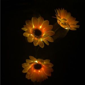 Light up solar power sunflower